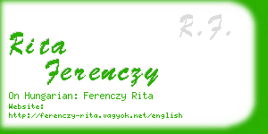 rita ferenczy business card